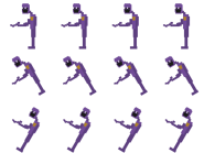 Dave's sprite sheet in Breadbear and Breadbear 3000.