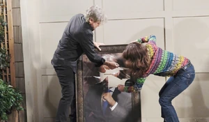 Steve and Hope destroy Stefano's Steve portrait