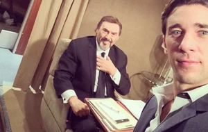 Joe with onscreen son Billy Flynn (Chad DiMera) (2015)