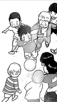 Little Kurusu playing soccer