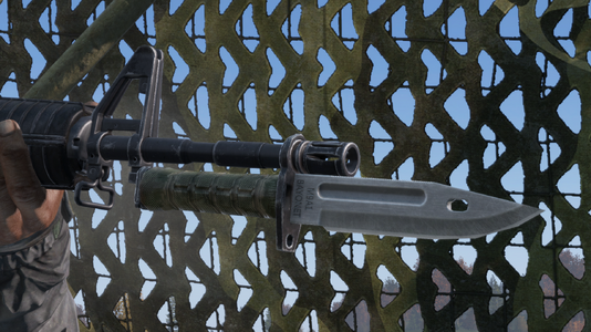 A Bayonet Attached to the M4-A1