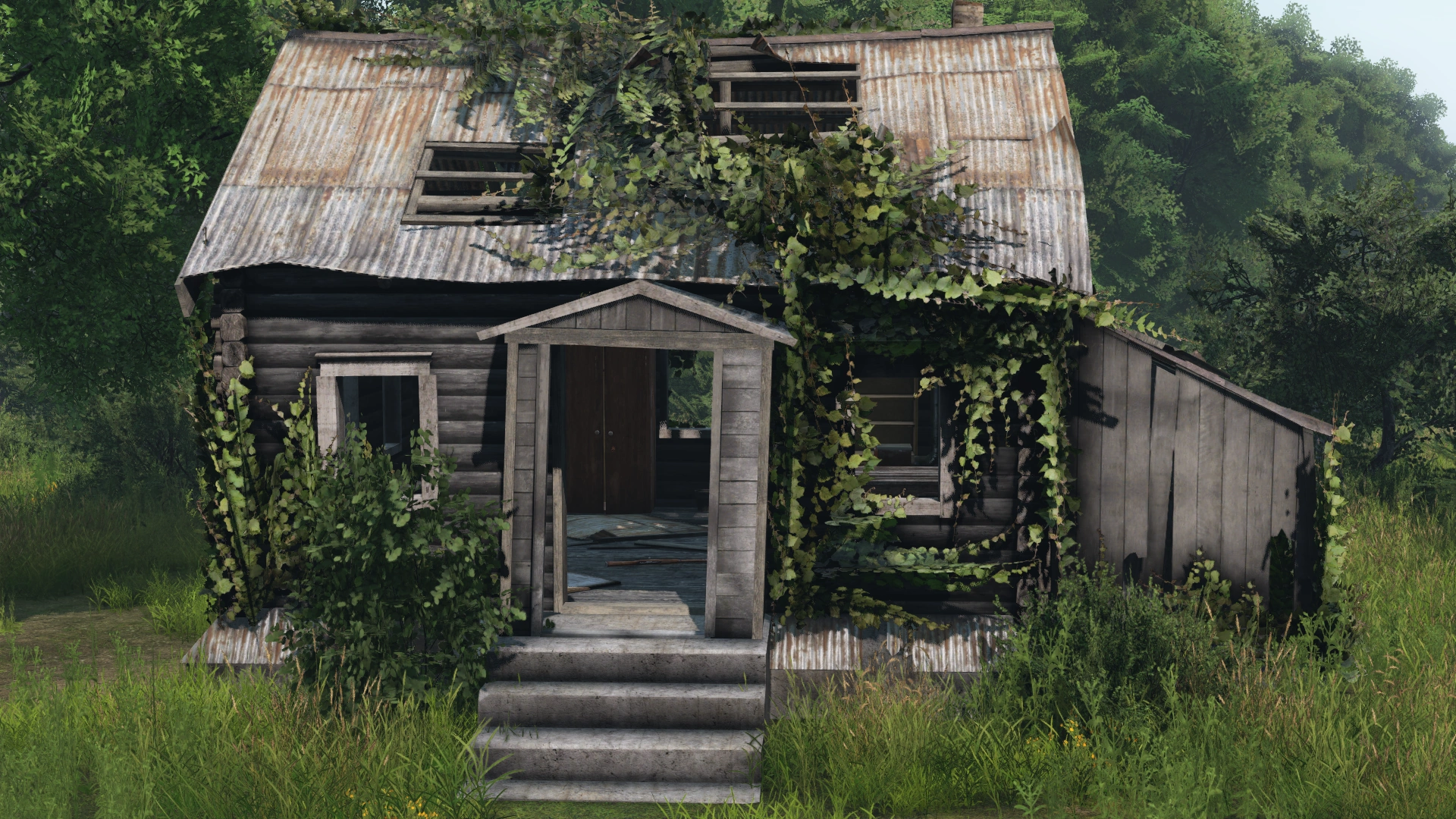 Overgrown Brown House