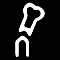 The icon that appears when you have broken a bone.