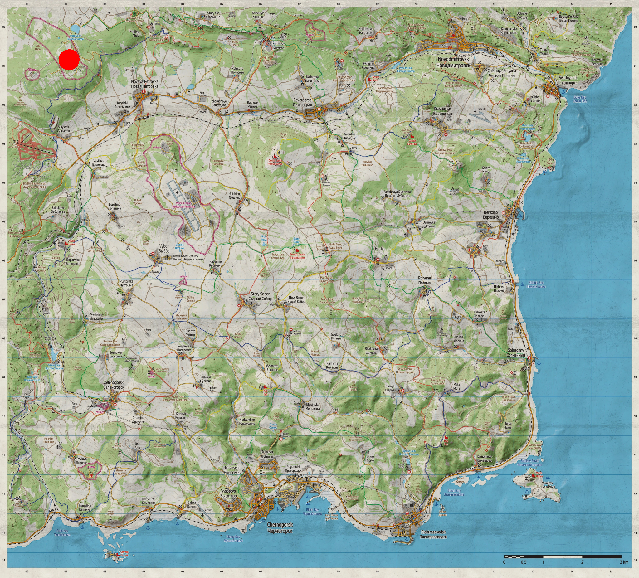 Map Of Dayz Xbox One Tisy Military Base - Dayz Wiki