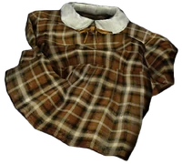 Brown Checkered Collar Dress