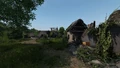 Ruined houses on the outskirts of the city