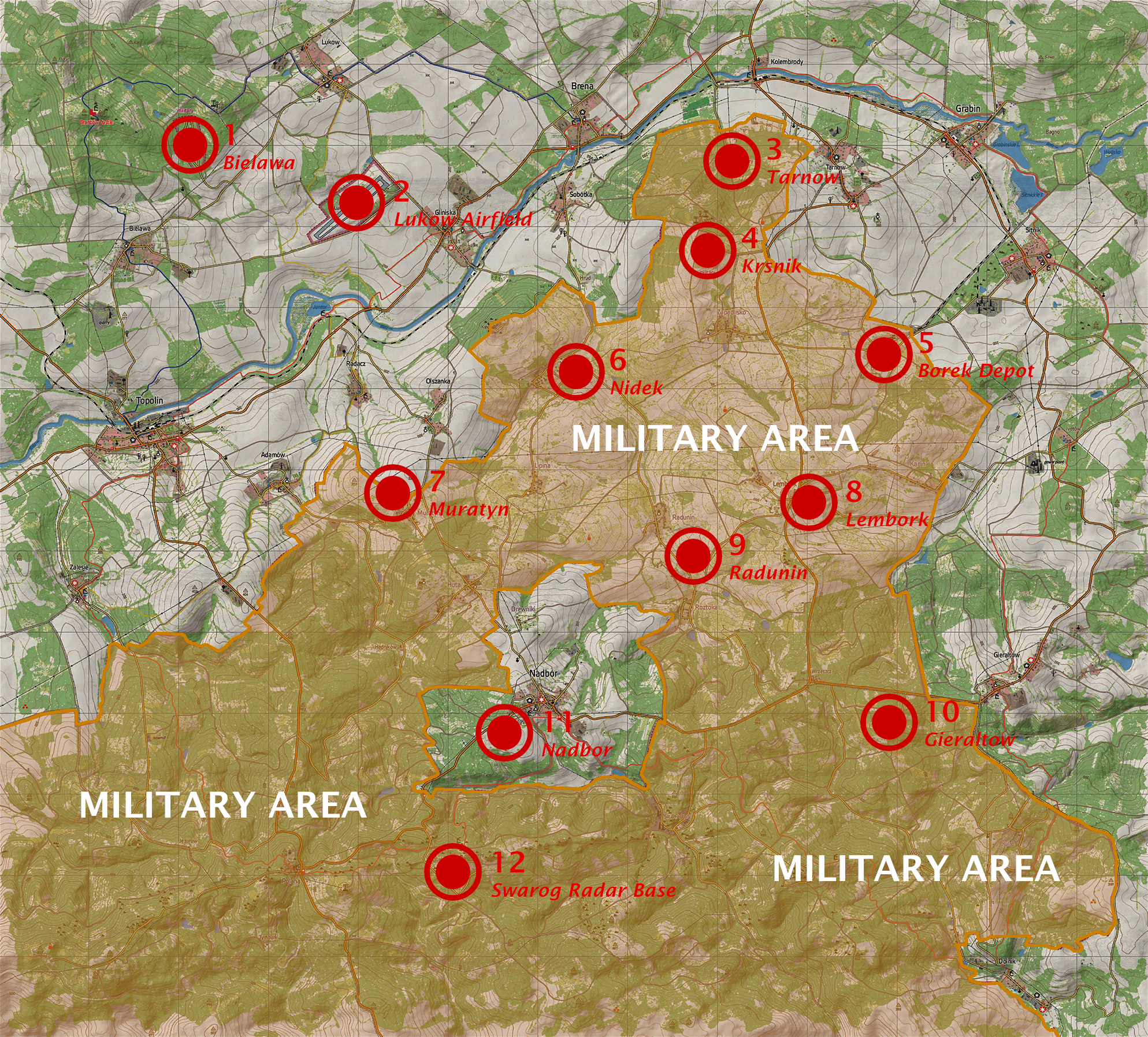 Livonia Map Dayz Ps4 Livonia:military Bases - Dayz Wiki