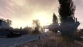 Entrance and town sign in sunset.