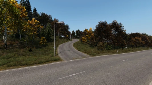 Road off the western highway leading to the ski resort.