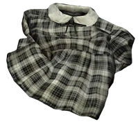 White Checkered Collar Dress