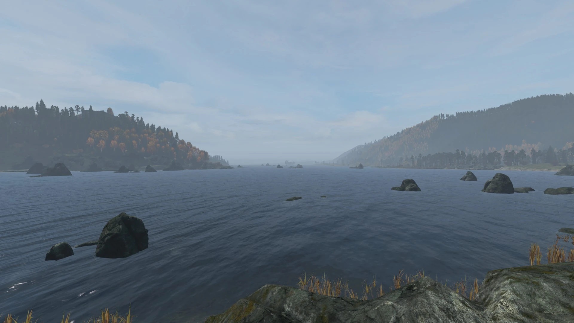 Looking from the east down Skalisty Strait