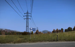 A network of high voltage power lines at Pass Oreshka