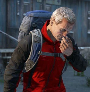 Survivor sneezing and spreading the disease.