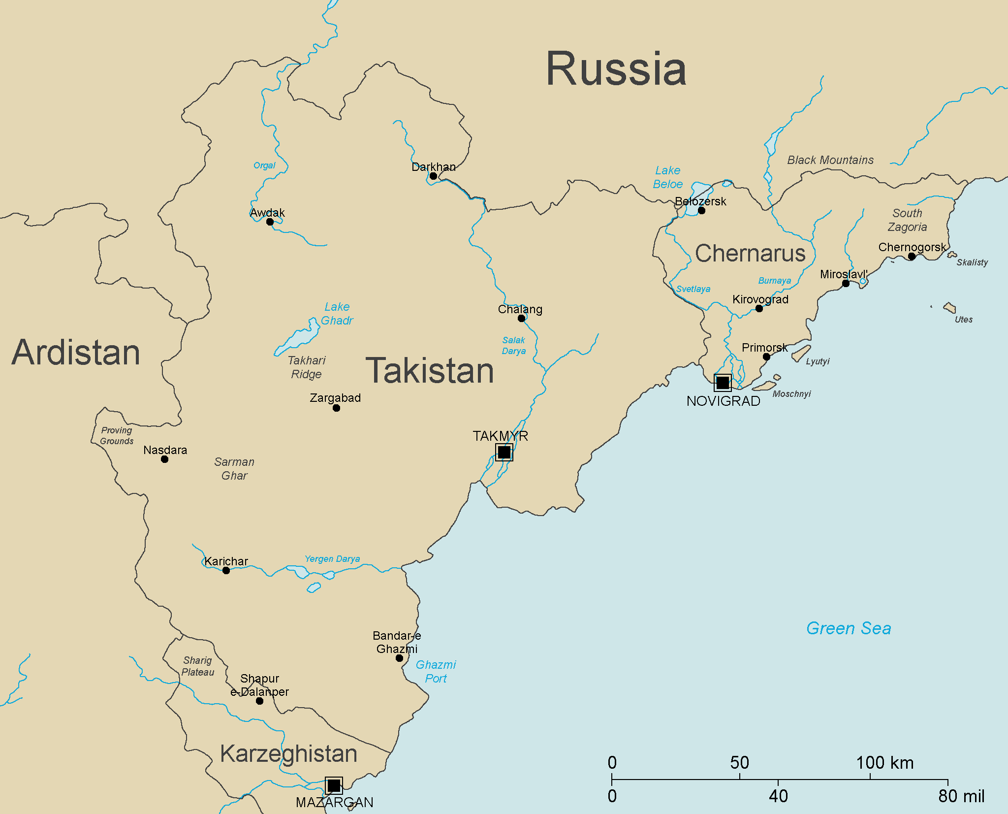 Map of the Green Sea Region