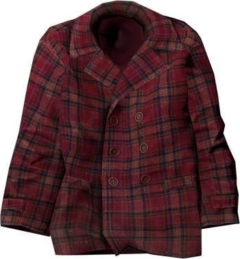 Wool Coat Red Check