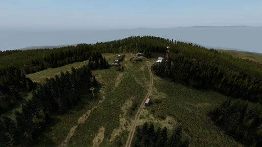 The ski slope hub near the peak of Saint Roman.