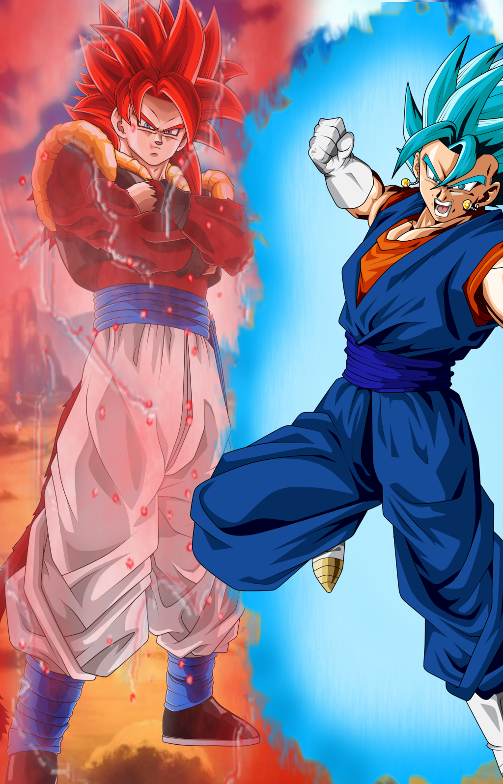 SSJ4 Gogeta and SSB Vegito by greyfuku : r/dbz