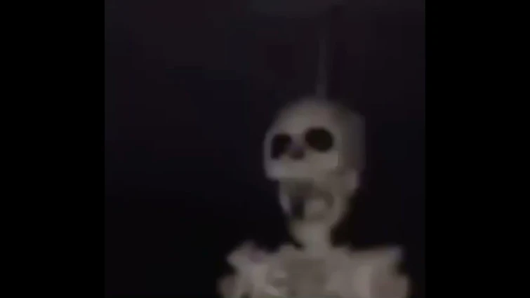 Skeleton spinning on fan meme