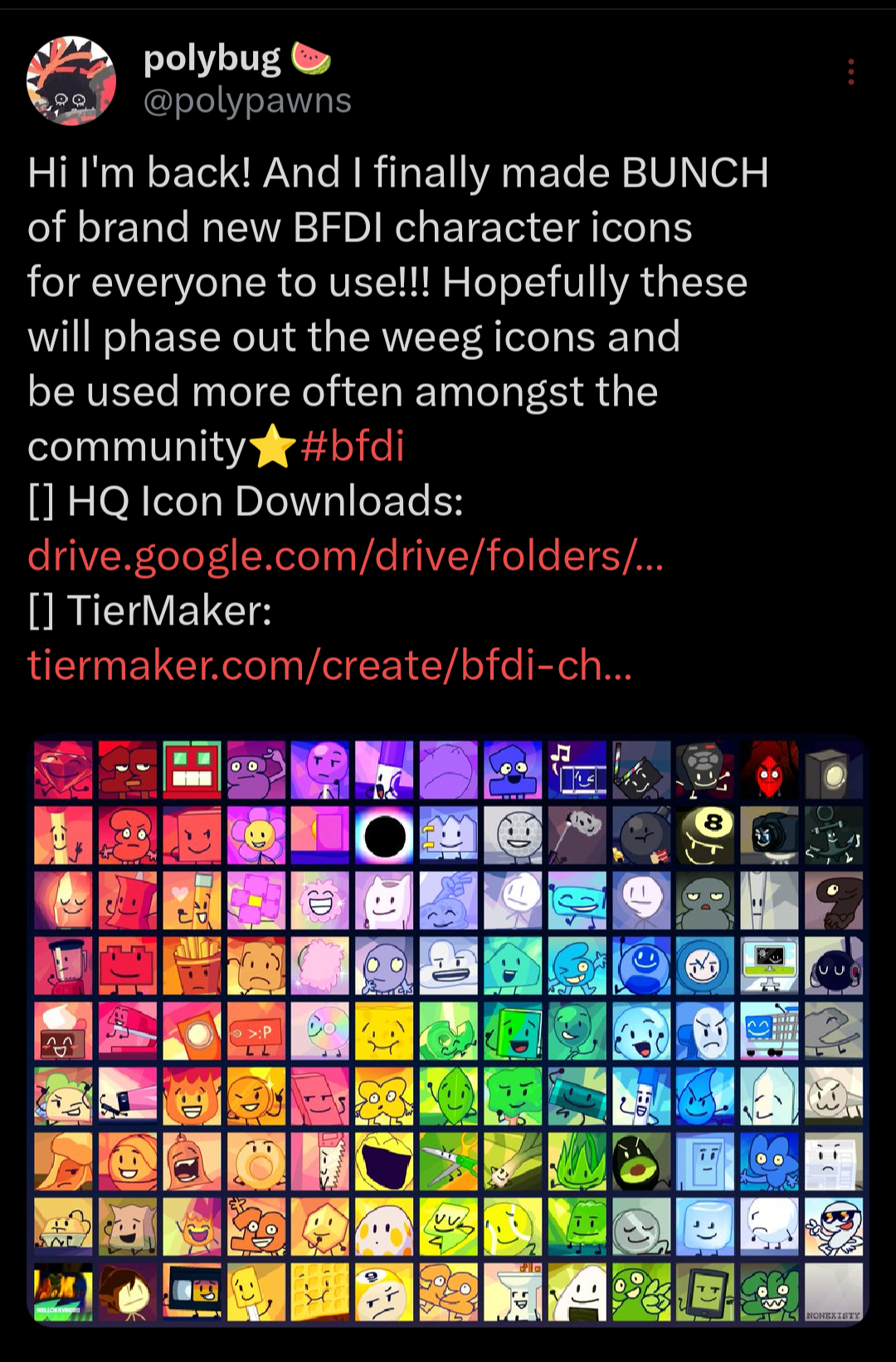 Polypawns made new BFDI icons | Fandom