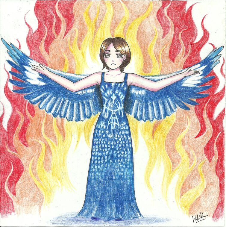 Katniss in her Mockingjay dress Fandom