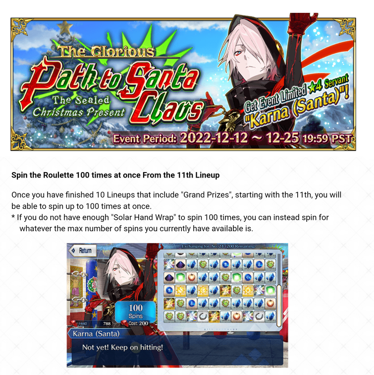 FGO NA Karnamas 2022 Lotto Farming Guide Fandom
