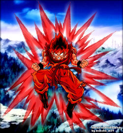 Goku kaioken colored by moncho m89 - Copy