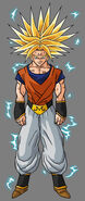 Majin Trunks in Goku's clothes.