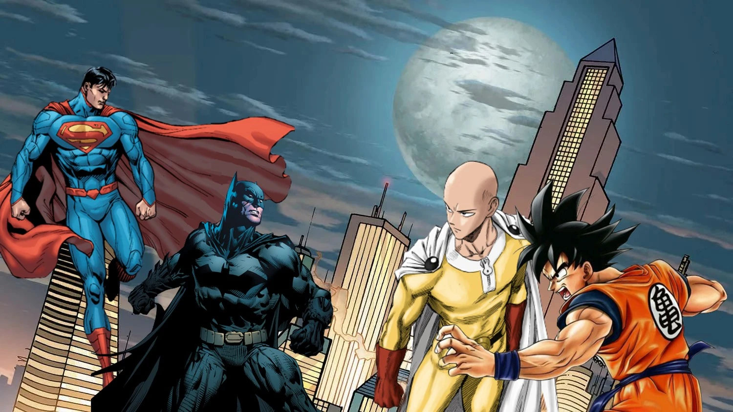 Superman and Batman vs Goku and Saitama | DBX Fanon Wikia | Fandom, image size:1500x844