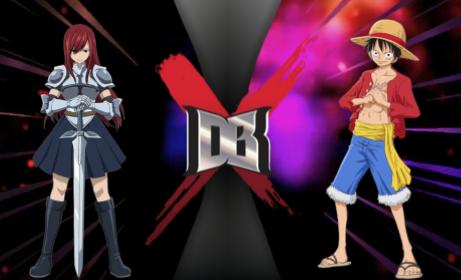 Irene, Erza and August (Fairy Tail) Vs Luffy and Zoro (One Piece