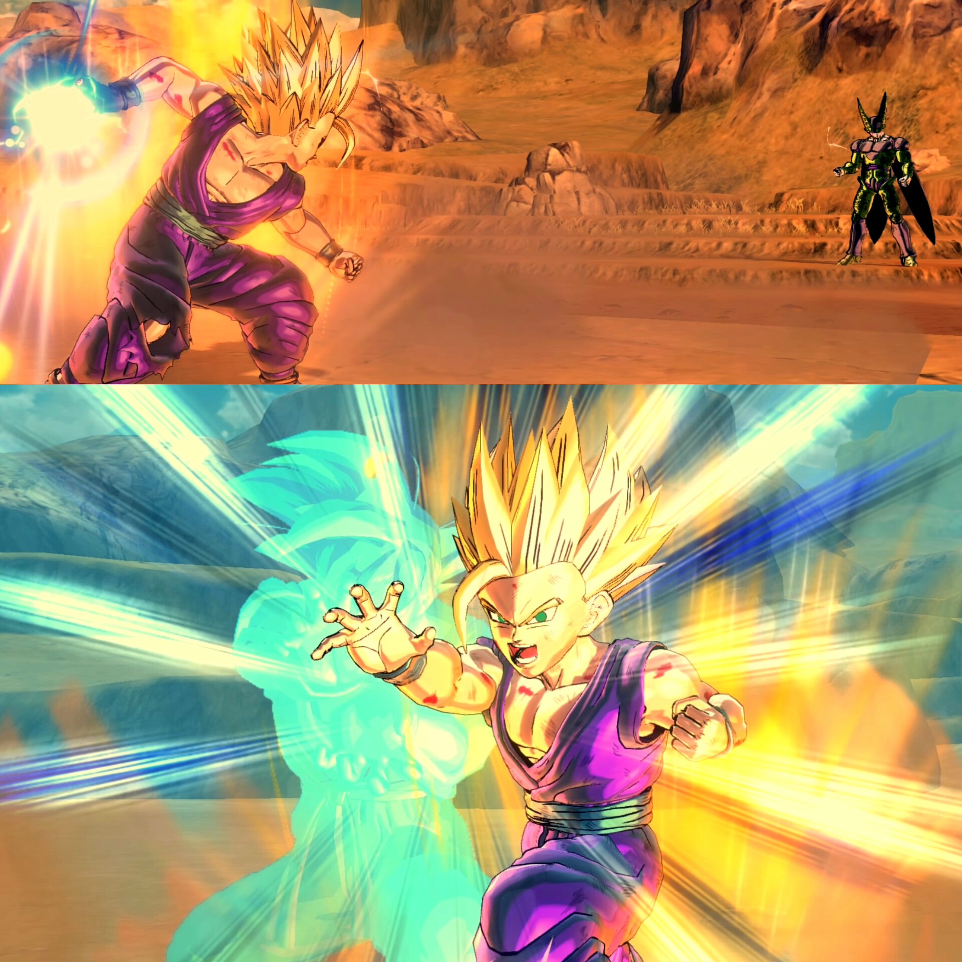 gohan ssj2 father son kamehameha