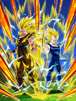 Super Saiyan 3 Goku + Super Saiyan 2 Vegeta. 