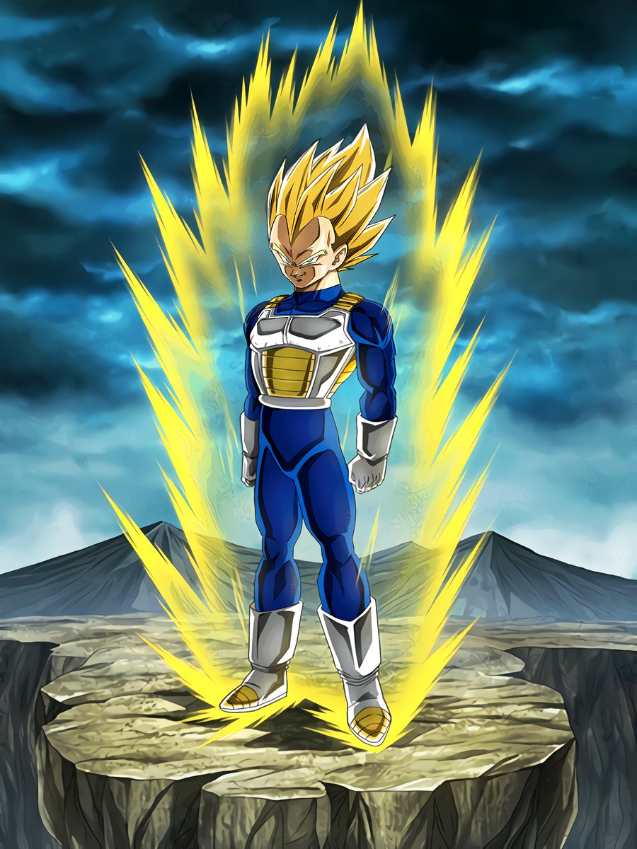 Two Rival Super Saiyans, Yellow, Player, Vegeta SSJ1, Black, Anime