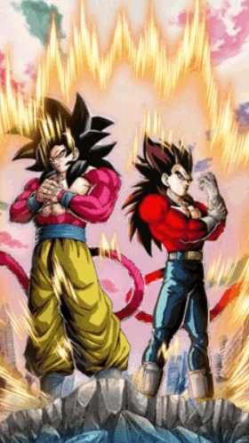 Saiyan Warriors with Ultimate Power Super Saiyan 4 Goku & Super Saiyan