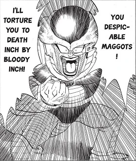 Breakdown of Frieza over loss of wish