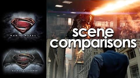 Batman v Superman and Man of Steel scene comparisons