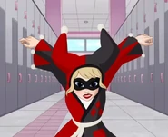 Harley Quinn (in her swimwear).