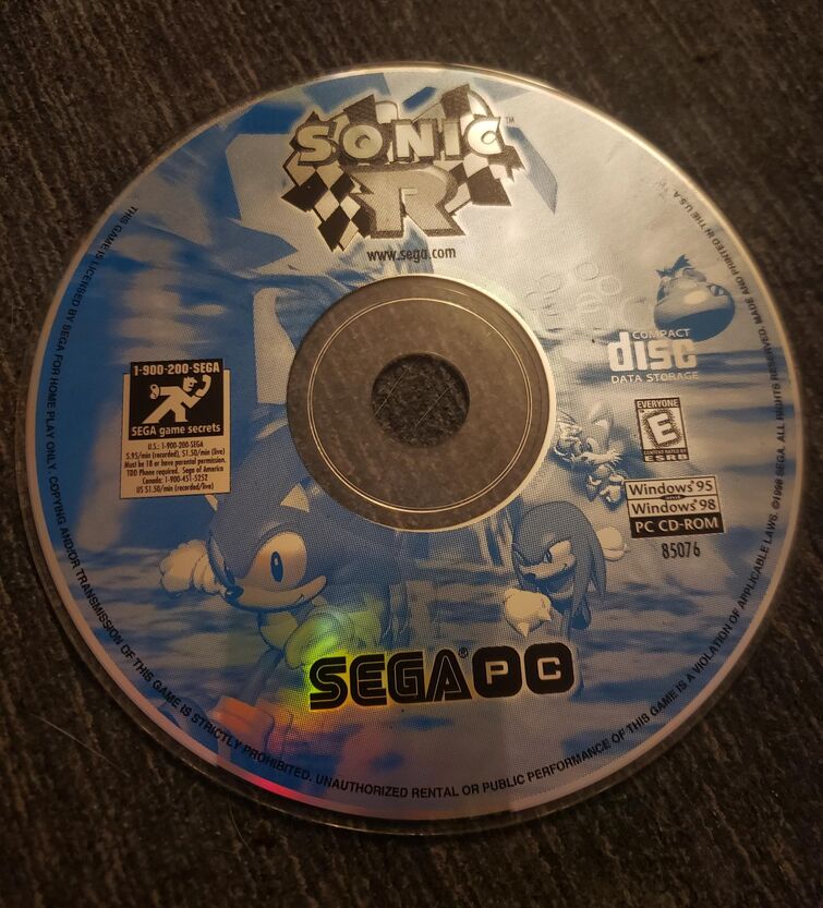 CD-ROM ~ SEGA ~ Sonic R ~ Expert Software ~ E ~ 1999 ~ !Gr8 Shape!