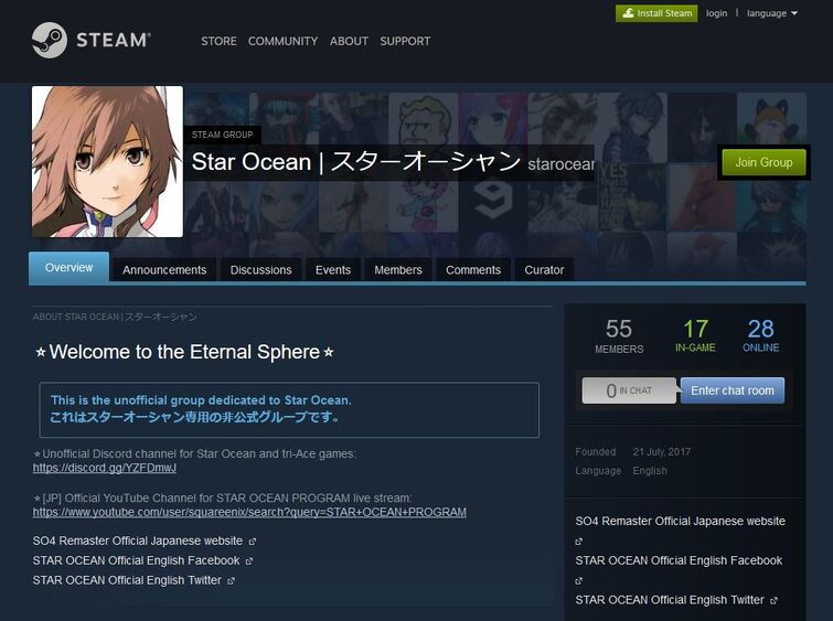 STAR OCEAN Steam Group