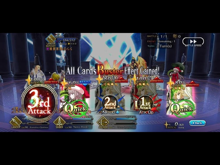 [FGO NA] Lostbelt 5.2 Olympus - vs Kirschtaria/Caenis 4T (Double DPS Nero Bride & Romulus=Quirinus)