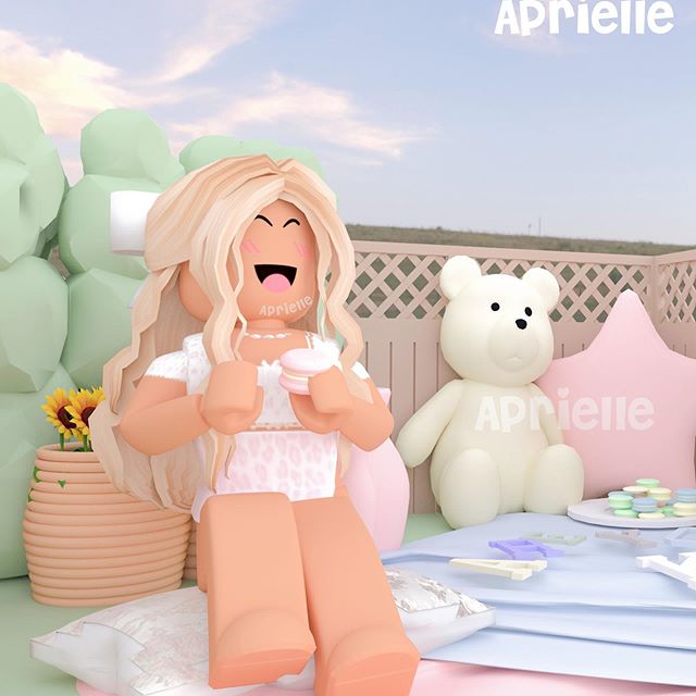 Roblox Girl Holding Teddy Bear