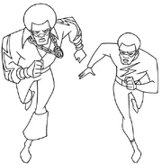 A special pose model sheet for Soul Power and Sparky. The model for Soul Power was used on the comic Virgil reads at the beginning of the episode.