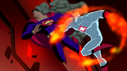 Captain Atom fights Superman