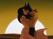 Talia and Batman kiss