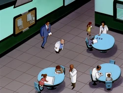 The center's  gives  a tour.