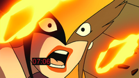 Hawkgirl screams