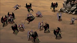 Thanagarian and Gordanian forces battling