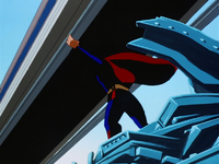 Superman saves train