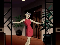 Kathy returns home after a day of shopping.