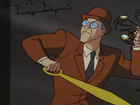 The Clock King spars with Batman