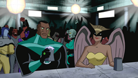 Lantern and Hawkgirl drink